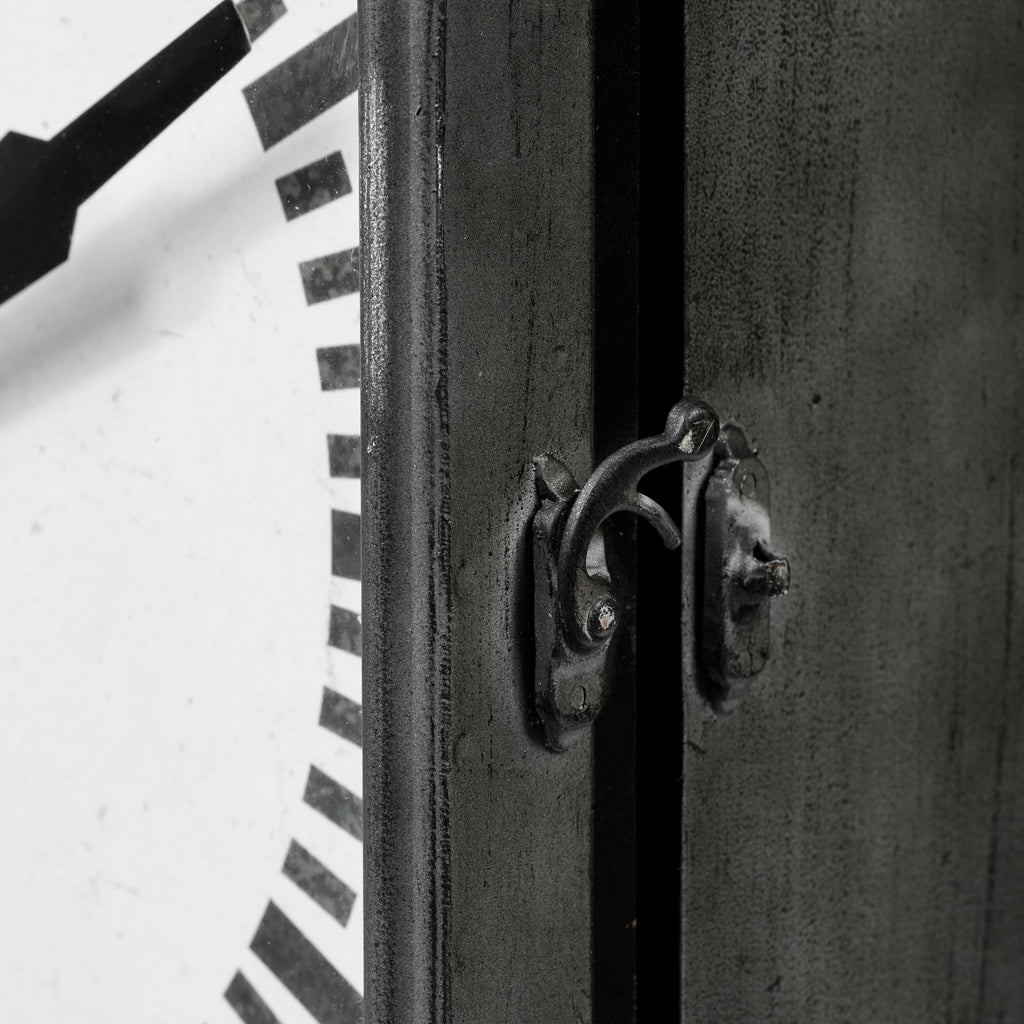 Rectangular Large Black Industrial Style Wall Clock  Warm Home View