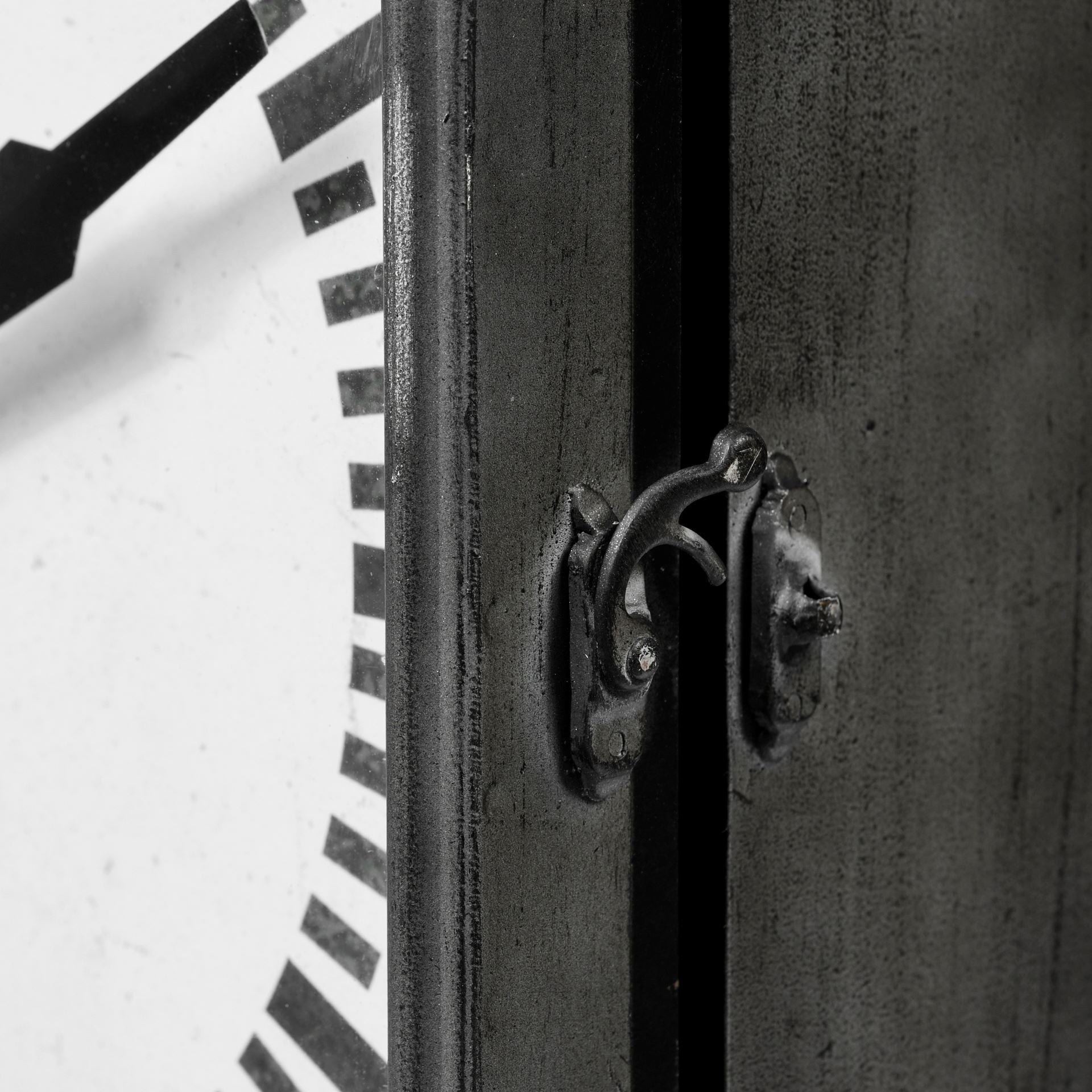 Rectangular Large Black Industrial Style Wall Clock  Warm Home View