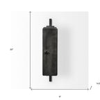 Rectangular Large Black Industrial Style Wall Clock  Warm Home View