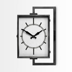 Rectangular Large Black Industrial Style Wall Clock  Warm Home View