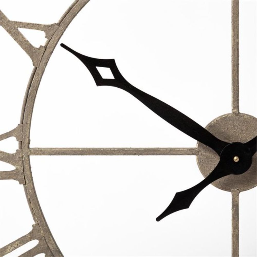 32" Circle Brown Metal Skeleton Wall Clock  Warm Home View