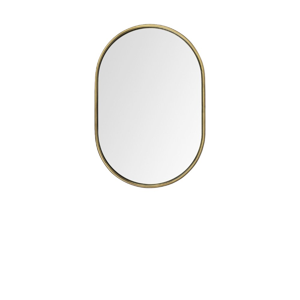 Gold Oval Accent Metal Mirror  Warm Home View