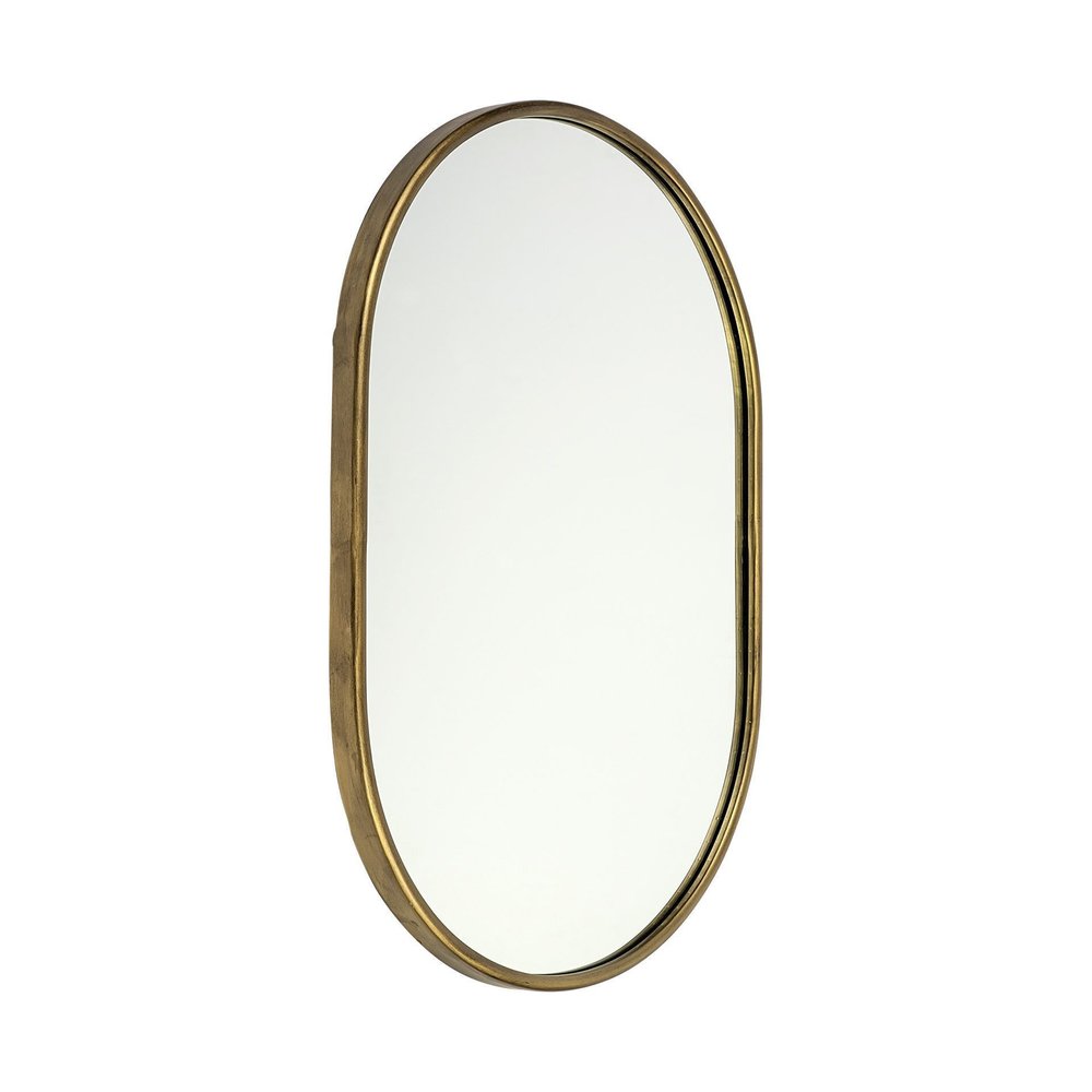 Gold Oval Accent Metal Mirror  Warm Home View