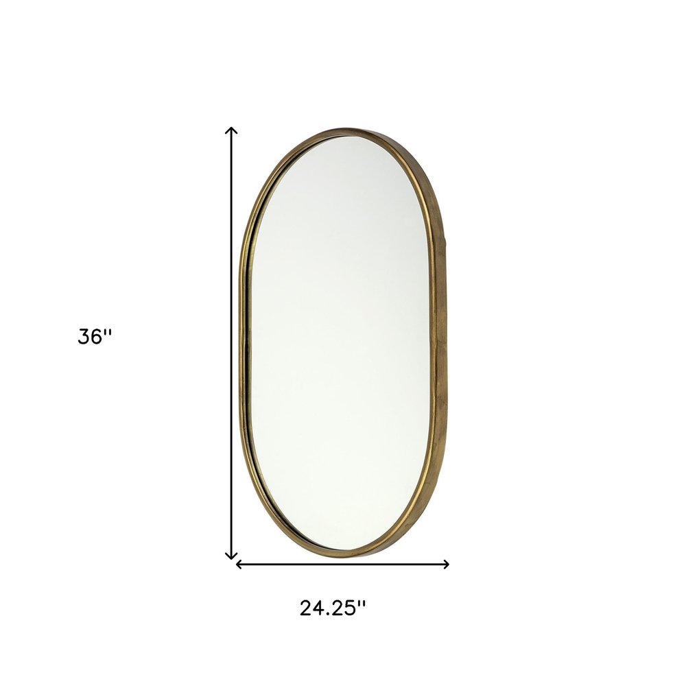 Gold Oval Accent Metal Mirror  Warm Home View