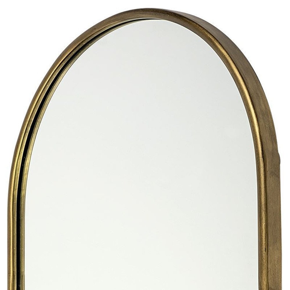 Gold Oval Accent Metal Mirror  Warm Home View