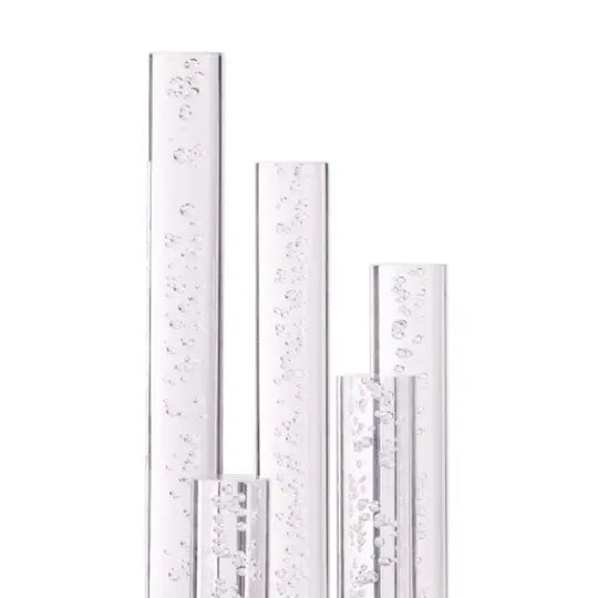 Acrylic Cylinder Dimmable Table Lamp, 5 Light Chrome  Warm Home View