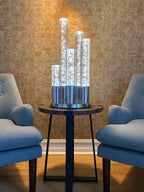 Acrylic Cylinder Dimmable Table Lamp, 5 Light Chrome  Warm Home View
