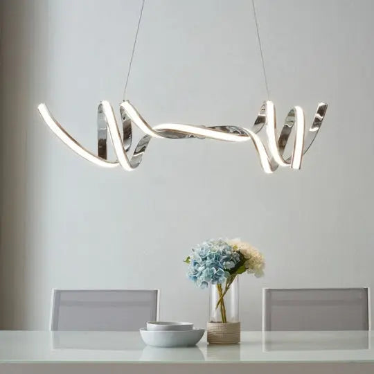 Munich LED Horizontal Chandelier // Chrome  Warm Home View