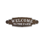 Welcome To The Farm Lacquered Black And White Metal Wall Art  Warm Home View