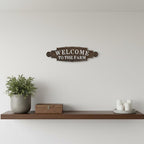 Welcome To The Farm Lacquered Black And White Metal Wall Art  Warm Home View