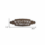 Welcome To The Farm Lacquered Black And White Metal Wall Art  Warm Home View