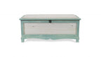 Rectangular Green Wooden With Seat Cushion And Inside Storage Bench  Warm Home View