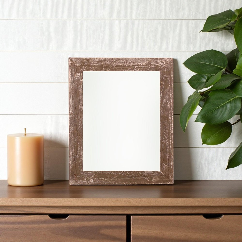 8" x 8" Gray Reclaimed Wood Tabletop Picture Frame  Warm Home View