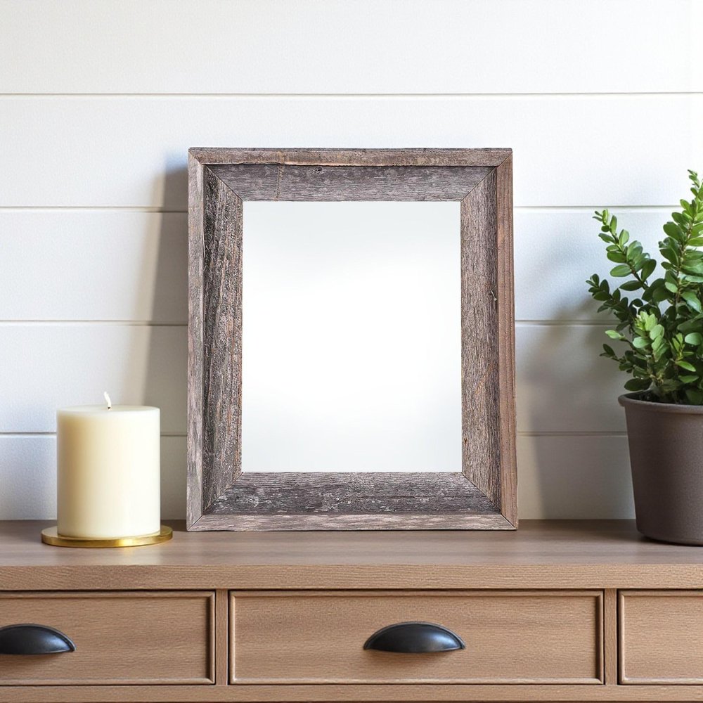 8.5" x 11" Gray Solid Wood Tabletop Picture Frame  Warm Home View