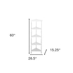 White Solid Wood Corner Bookcase  Warm Home View