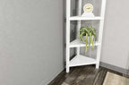 White Solid Wood Corner Bookcase  Warm Home View