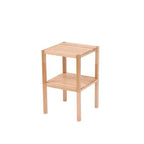 2-Tier Birch Bathroom Shelf, Narrow Shelving Unit, Multifunctional Storage Rack, Corner Rack, For Kitchen, Living Room, Bedroom, Entryway, Bathroom, Natural  Warm Home View