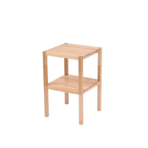 2-Tier Birch Bathroom Shelf, Narrow Shelving Unit, Multifunctional Storage Rack, Corner Rack, For Kitchen, Living Room, Bedroom, Entryway, Bathroom, Natural  Warm Home View