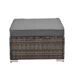 4-Piece Seasonal PE Wicker Patio Furniture Set with Tempered Glass Table - Brown  Warm Home View