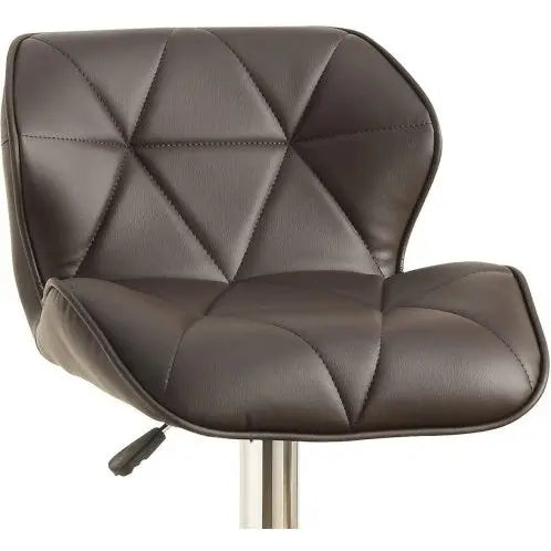 Set of 2 Modern Brown Faux Leather Adjustable Swivel Stools with Chrome Base  Warm Home View