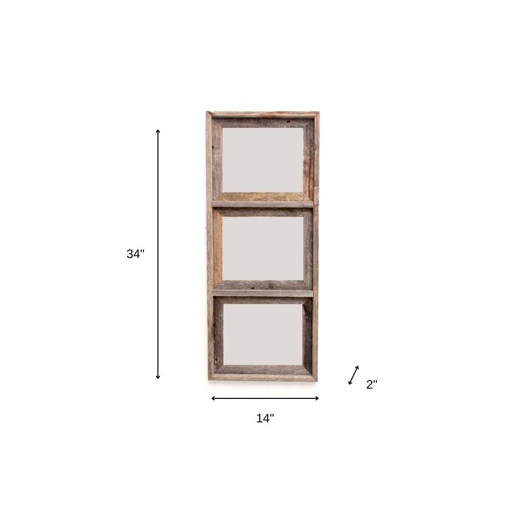 8" x 10" Gray Distressed Solid Wood Hanging Picture Frame  Warm Home View