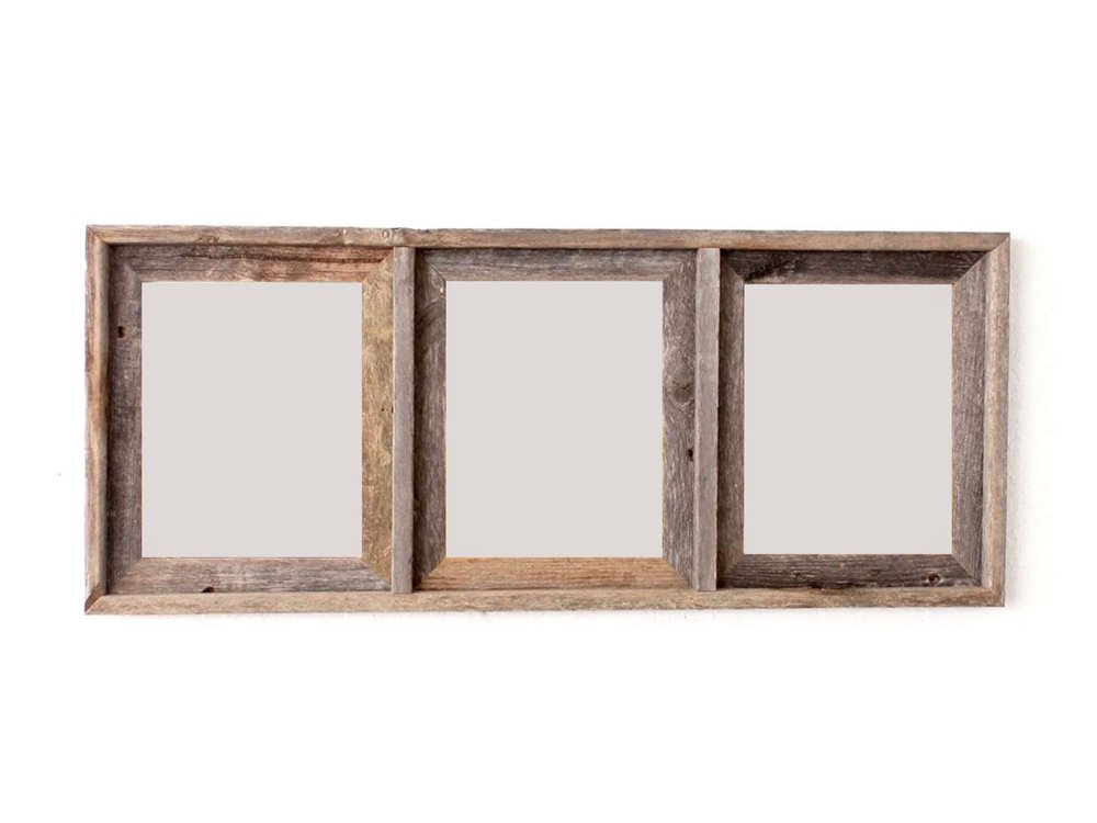 8" x 10" Gray Distressed Solid Wood Hanging Picture Frame  Warm Home View