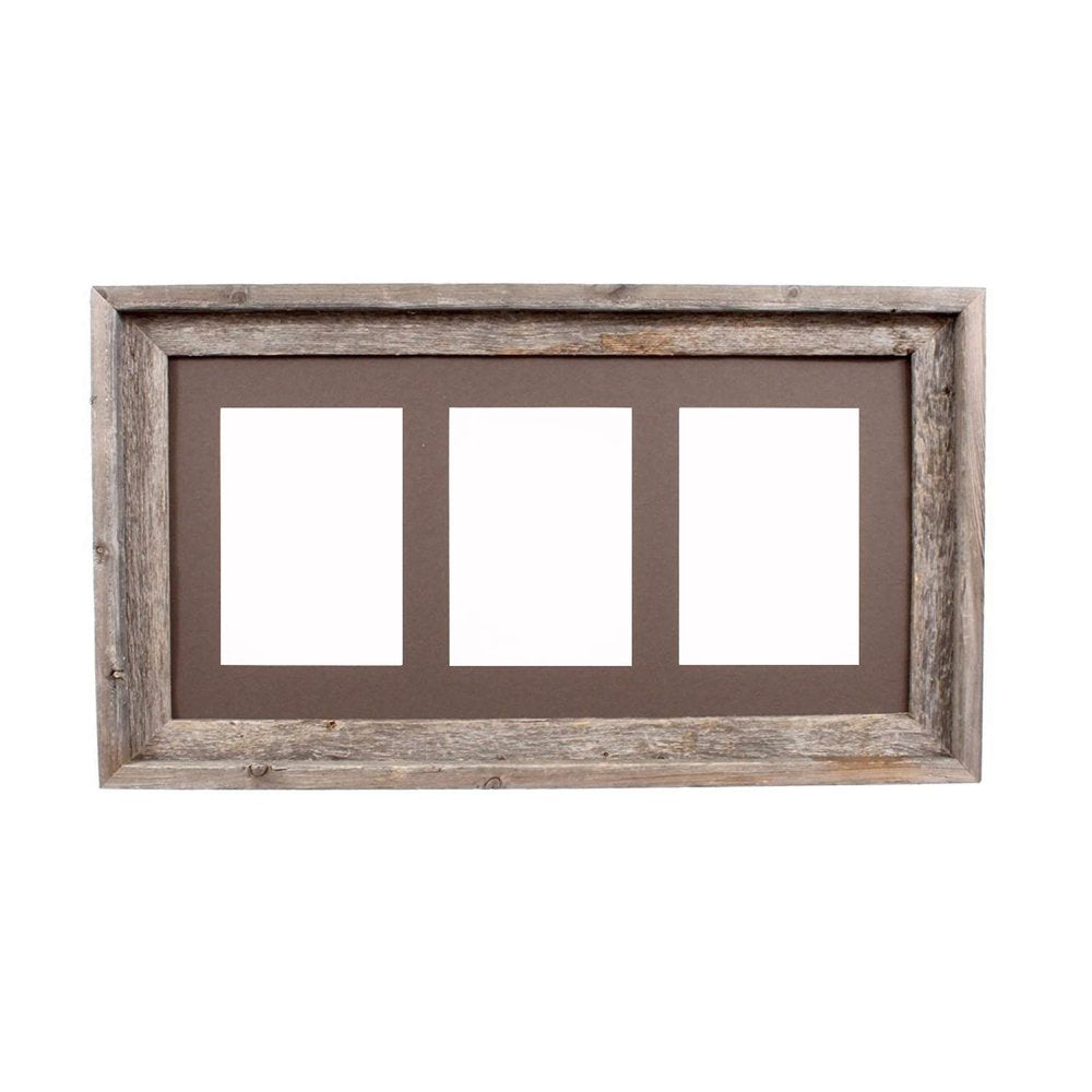 5" x 7" Gray Solid Wood Hanging Picture Frame with Mat  Warm Home View