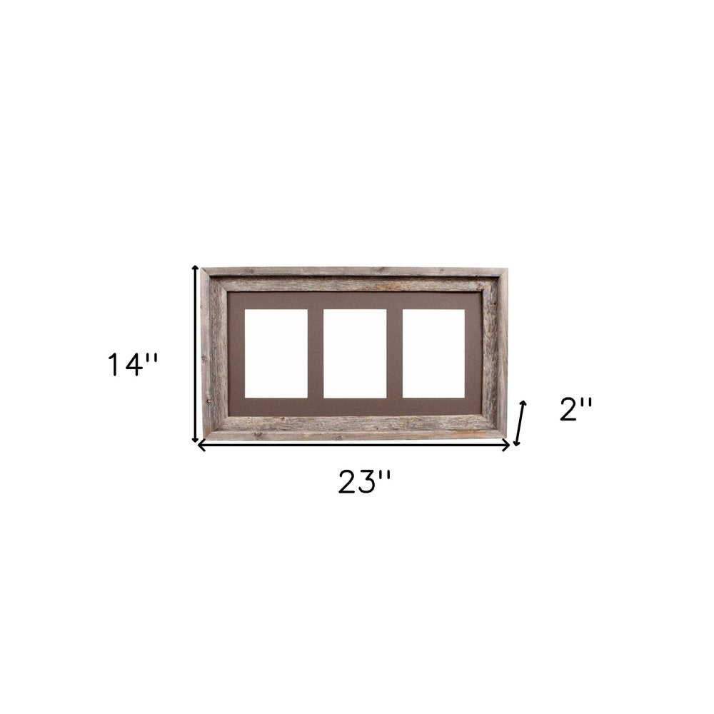 5" x 7" Gray Solid Wood Hanging Picture Frame with Mat  Warm Home View