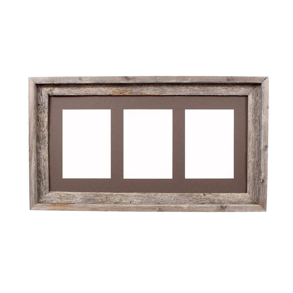 5" x 7" Gray Solid Wood Hanging Picture Frame with Mat  Warm Home View