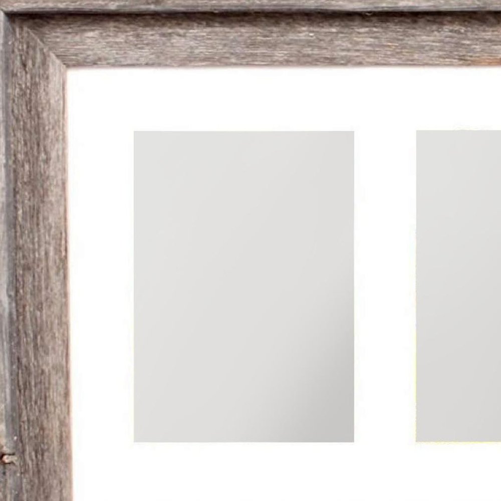 5" x 7" Natural Distressed Reclaimed Wood Hanging Picture Frame with Mat  Warm Home View