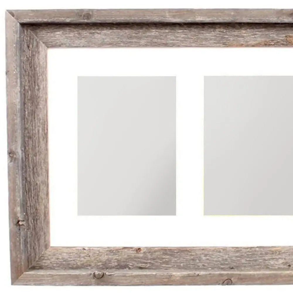 5" x 7" Natural Distressed Reclaimed Wood Hanging Picture Frame with Mat  Warm Home View