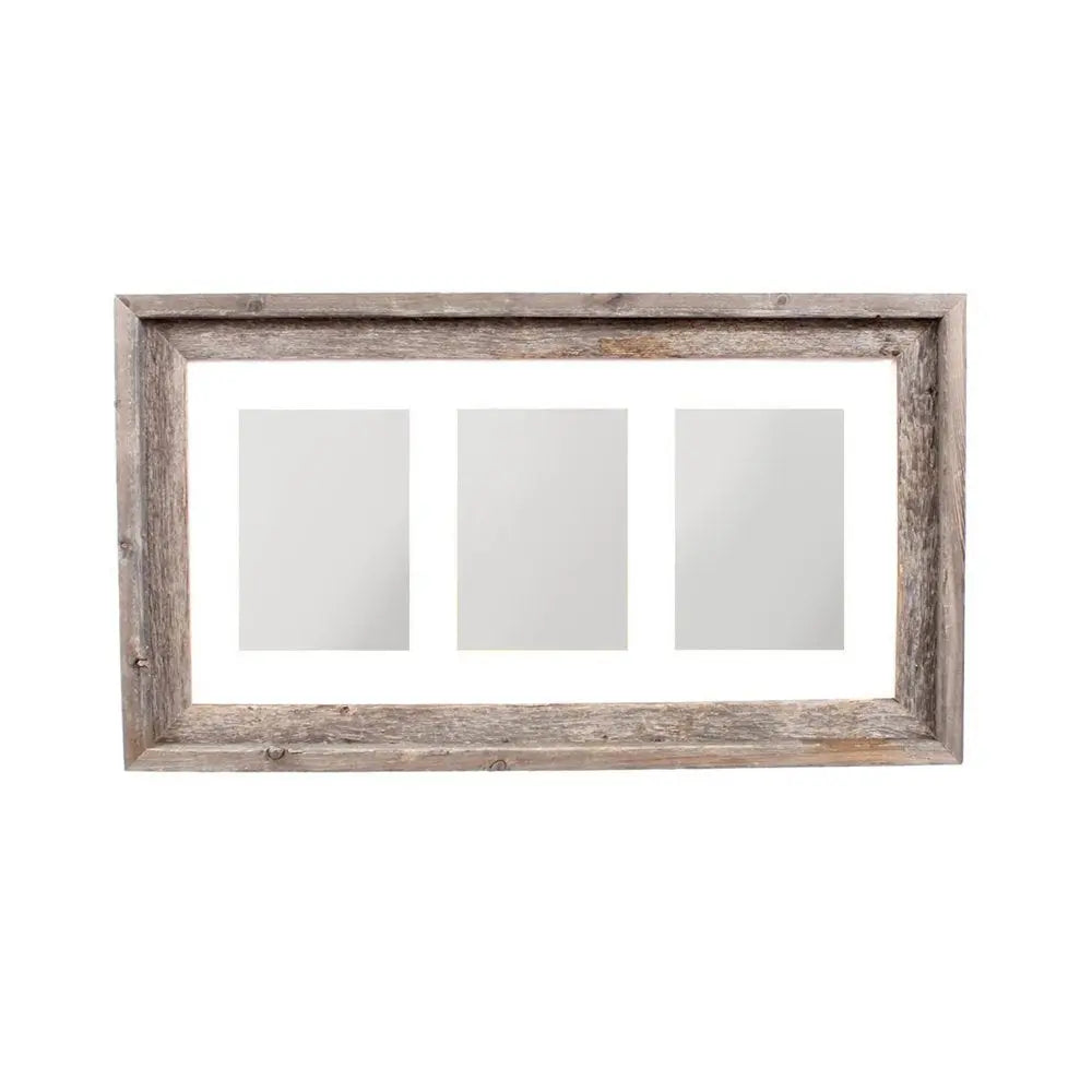 5" x 7" Natural Distressed Reclaimed Wood Hanging Picture Frame with Mat  Warm Home View