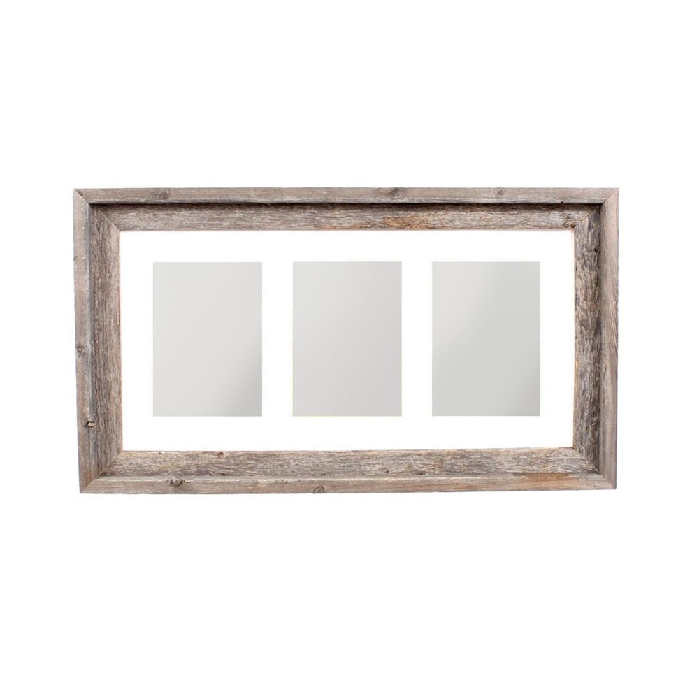 5" x 7" Natural Distressed Reclaimed Wood Hanging Picture Frame with Mat  Warm Home View