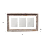 5" x 7" Natural Distressed Reclaimed Wood Hanging Picture Frame with Mat  Warm Home View
