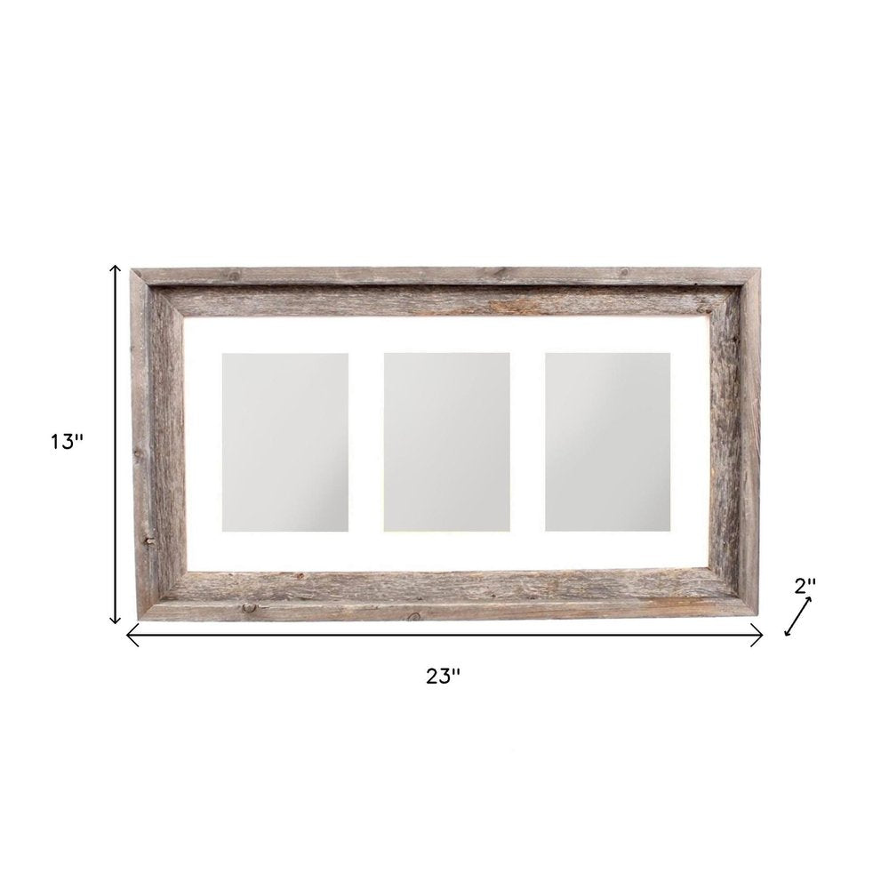 5" x 7" Natural Distressed Reclaimed Wood Hanging Picture Frame with Mat  Warm Home View
