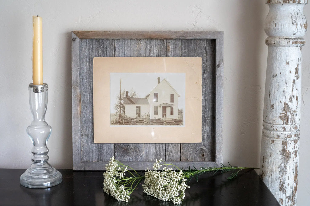 8" x 10" Gray Solid Wood Tabletop Picture Frame  Warm Home View