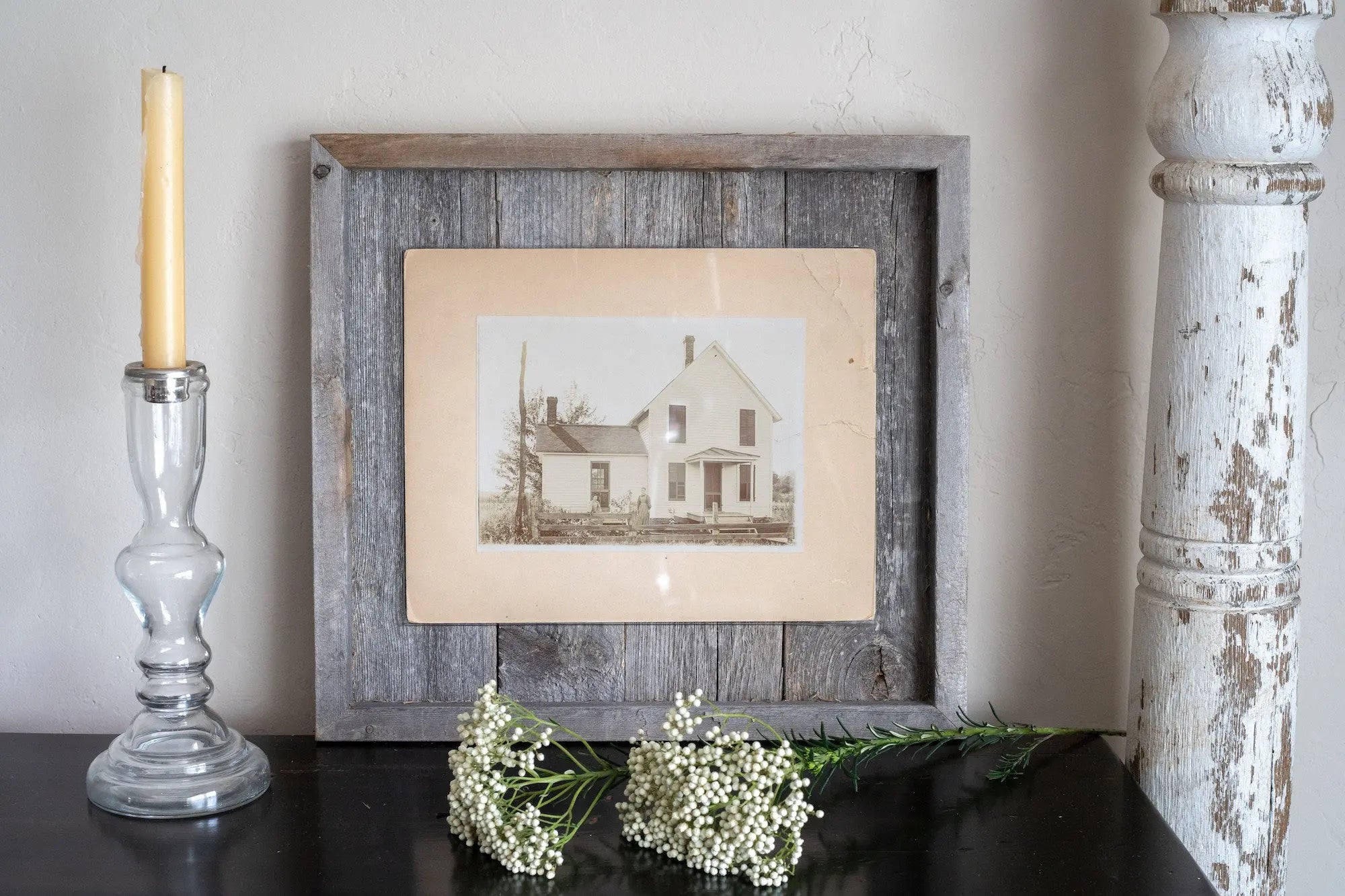 8" x 10" Gray Solid Wood Tabletop Picture Frame  Warm Home View
