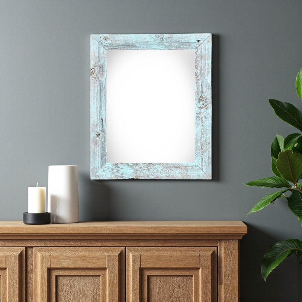 8.5" x 11" Blue Solid Wood Hanging Picture Frame  Warm Home View
