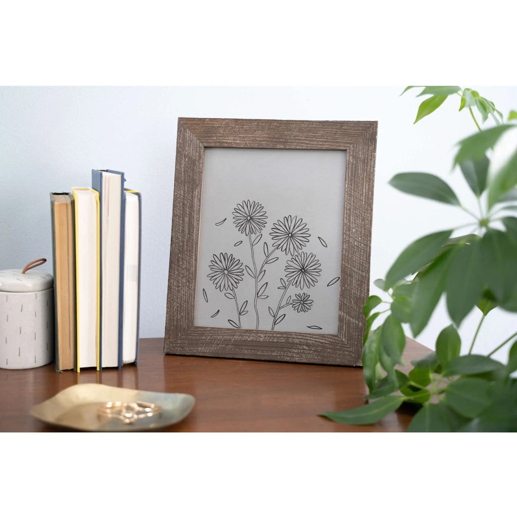 8" x 8" Espresso Solid Wood Tabletop Picture Frame  Warm Home View