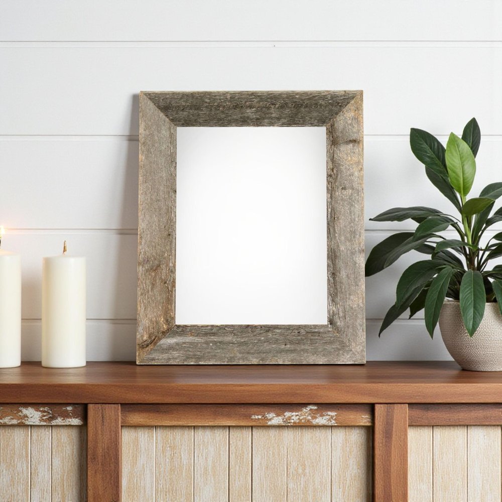 8" x 10" Gray Solid Wood Tabletop Picture Frame  Warm Home View