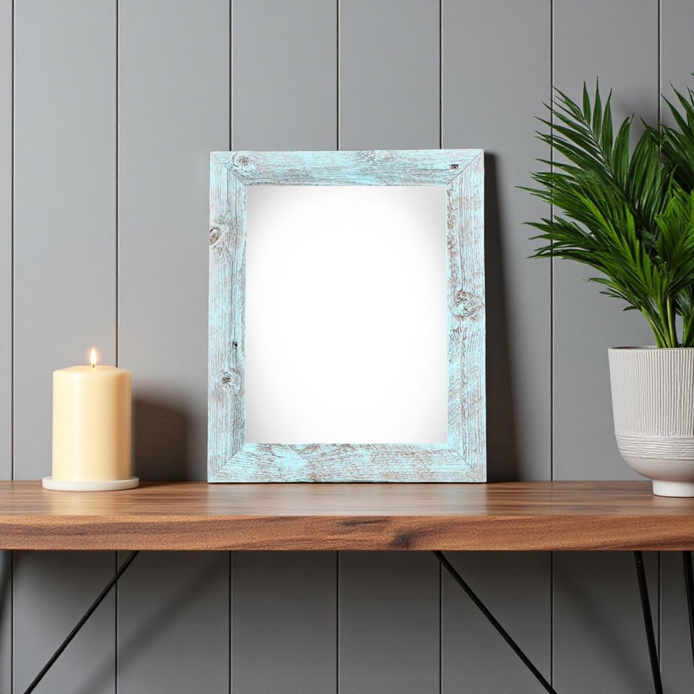 8" x 10" Blue Solid Wood Tabletop Picture Frame  Warm Home View