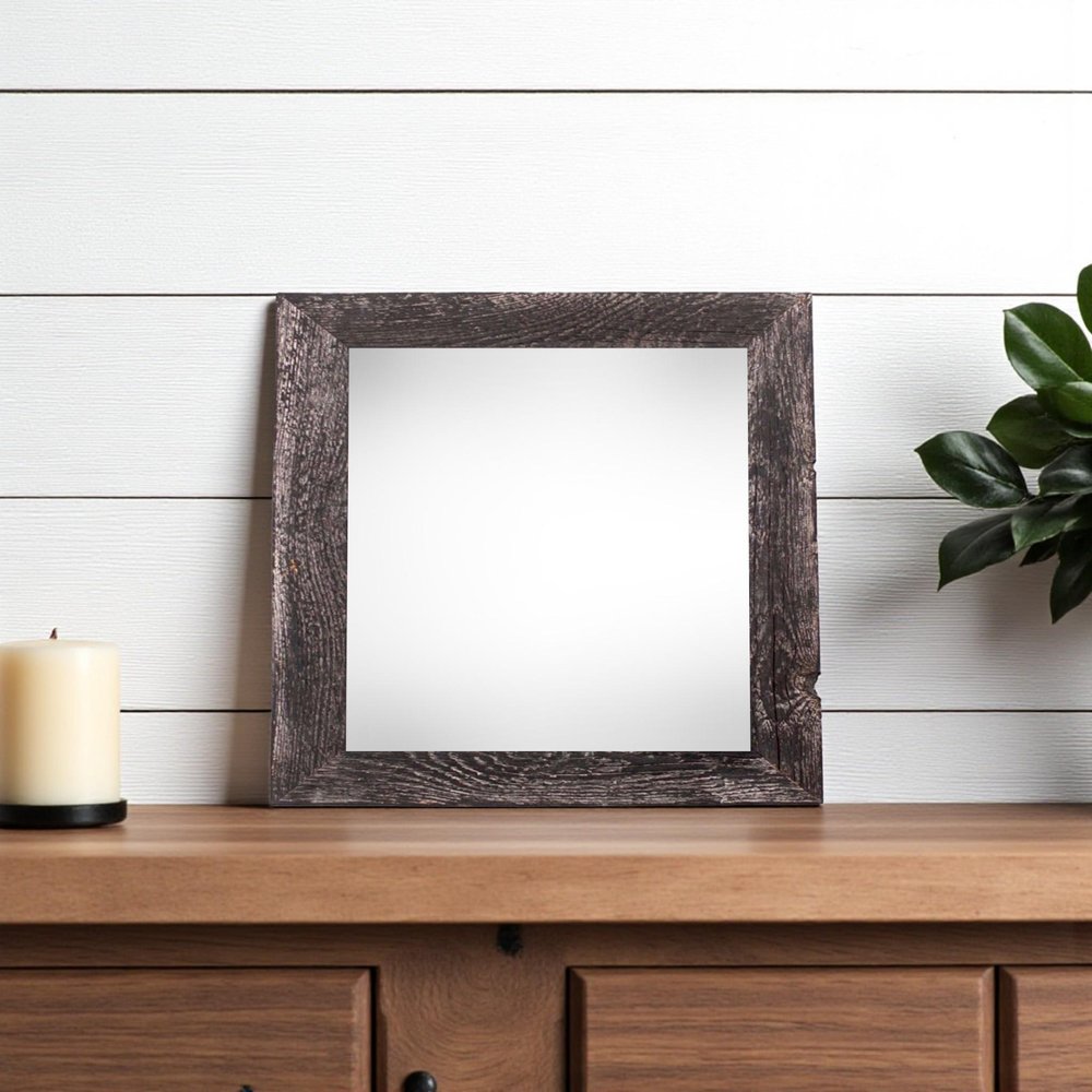 8" x 8" Black Solid Wood Tabletop Picture Frame  Warm Home View
