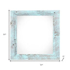 8" x 8" Blue Solid Wood Tabletop Picture Frame  Warm Home View