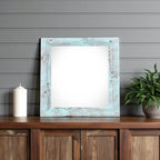 8" x 8" Blue Solid Wood Tabletop Picture Frame  Warm Home View