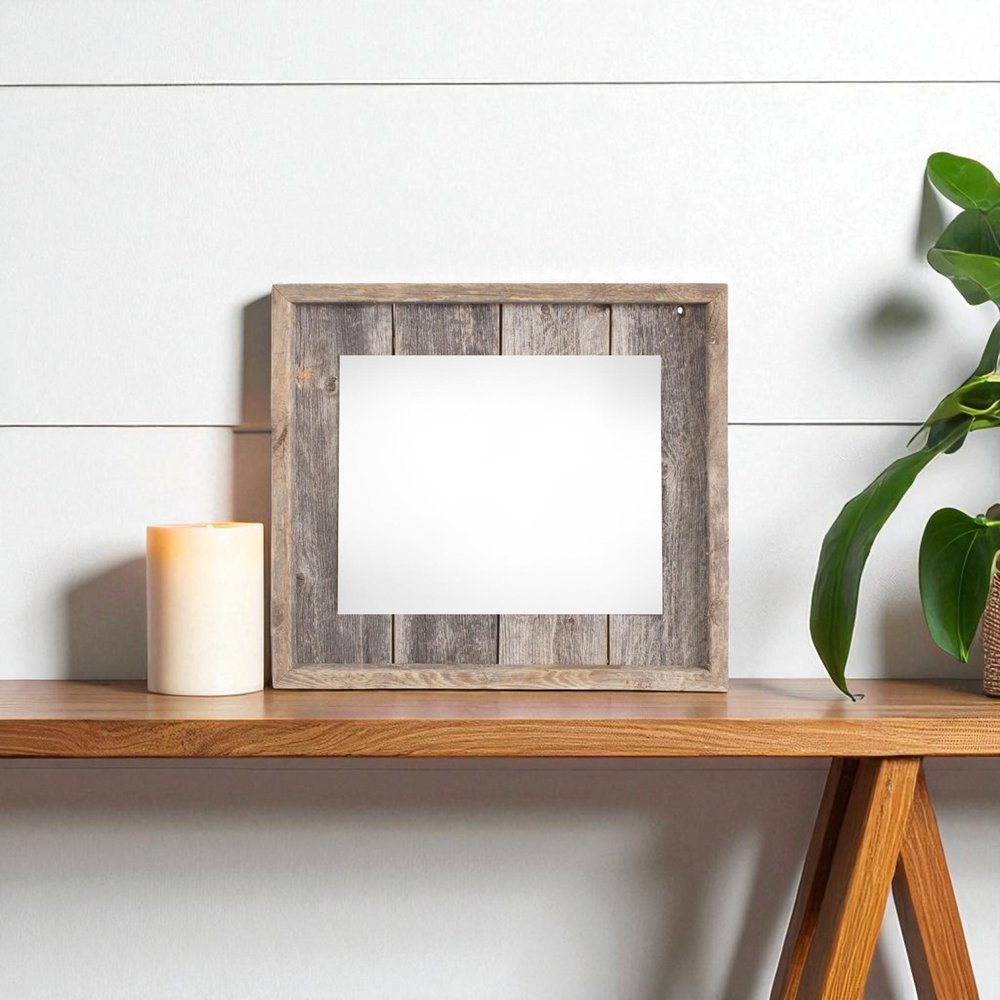 5" x 7" Gray Solid Wood Tabletop Picture Frame  Warm Home View