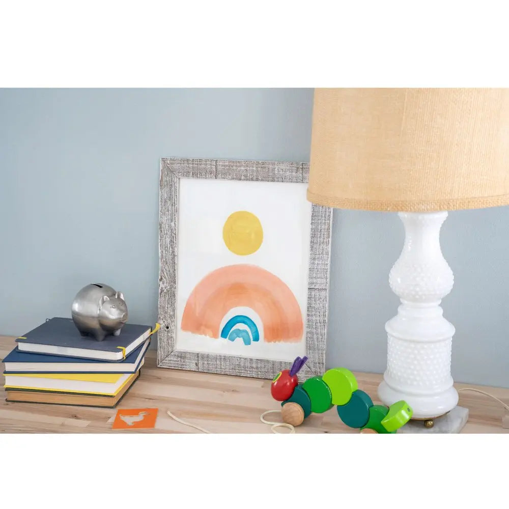 6" x 6" White Solid Wood Tabletop Picture Frame  Warm Home View