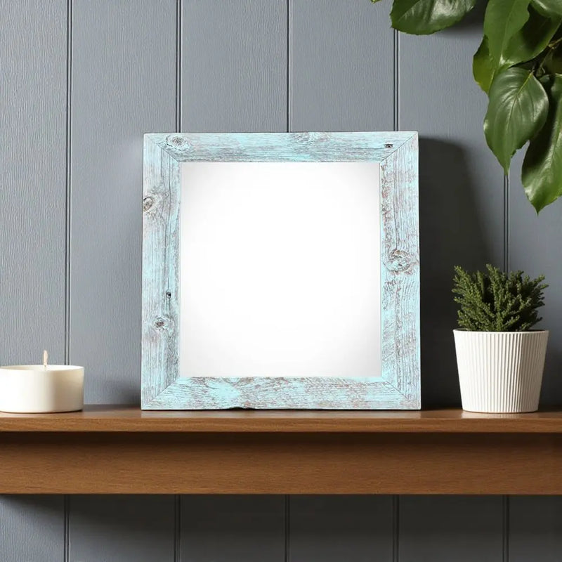 6" x 6" Blue Solid Wood Tabletop Picture Frame  Warm Home View