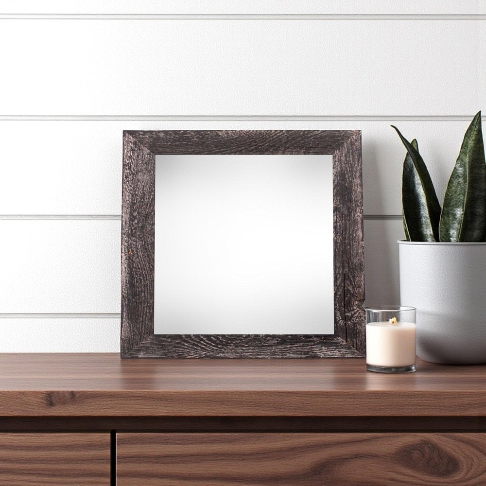 6" x 6" Black Solid Wood Tabletop Picture Frame  Warm Home View
