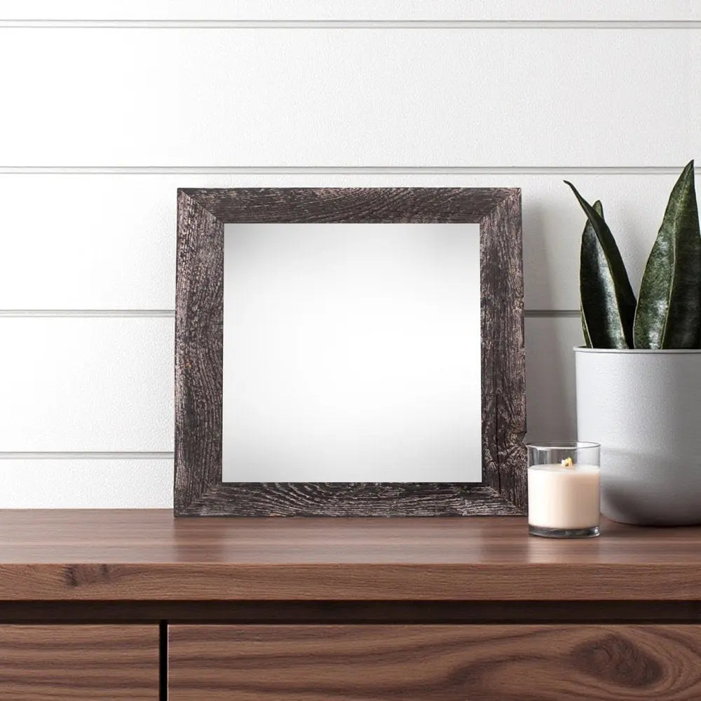 6" x 6" Black Solid Wood Tabletop Picture Frame  Warm Home View