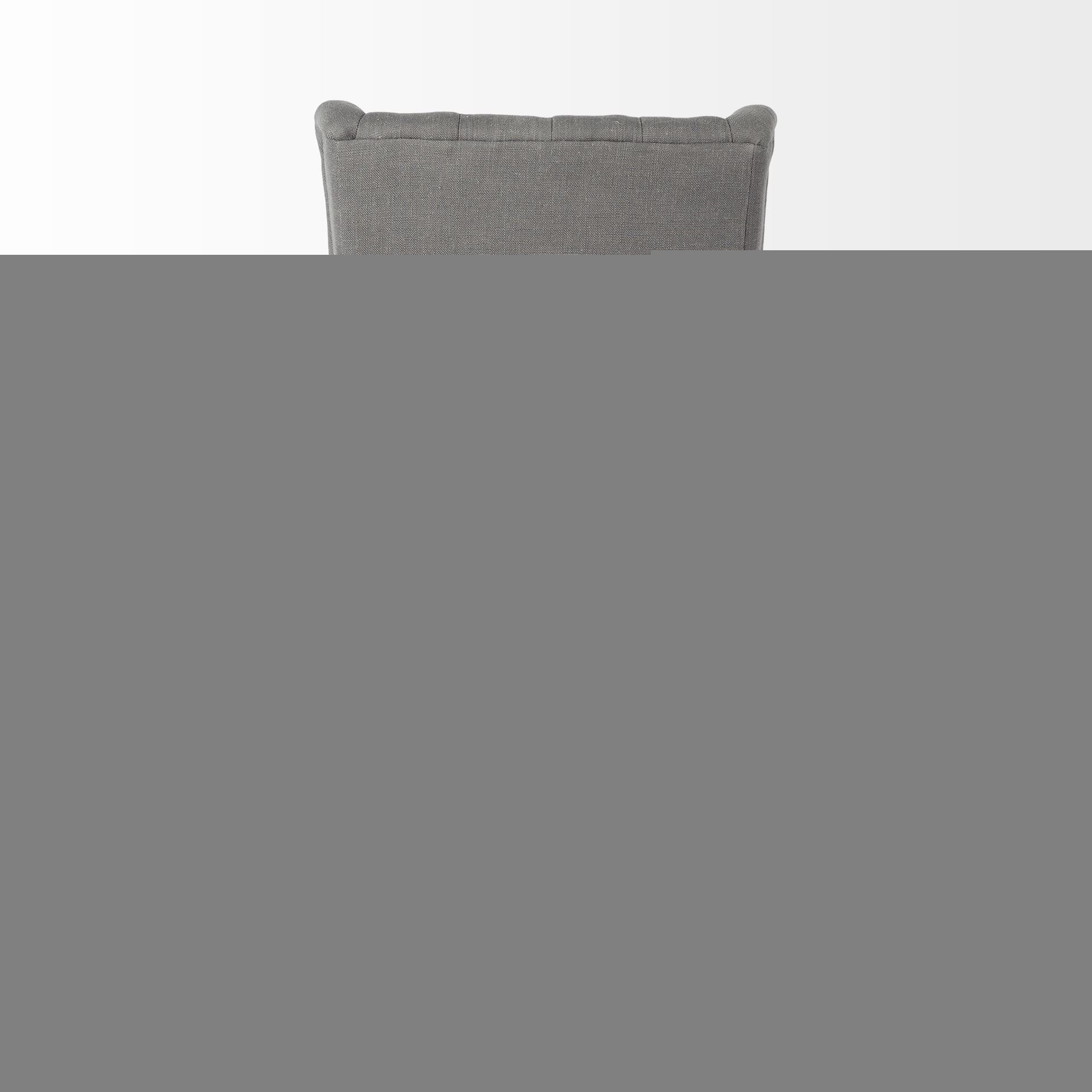 Tufted Gray and Brown Upholstered Linen Wing Back Dining Side Chair  Warm Home View